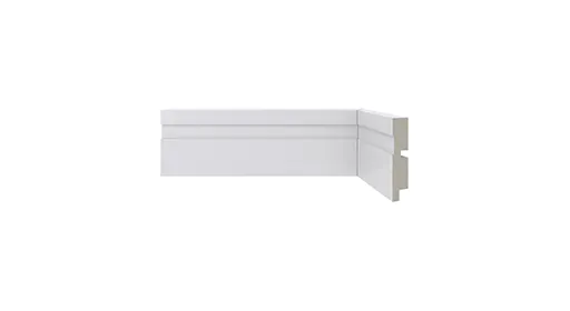 Rodapé 456 branco de poliestireno com 70mm altura Santa Luzia