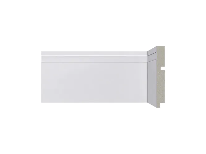 Rodapé 493 branco de poliestireno com 120mm altura Santa Luzia